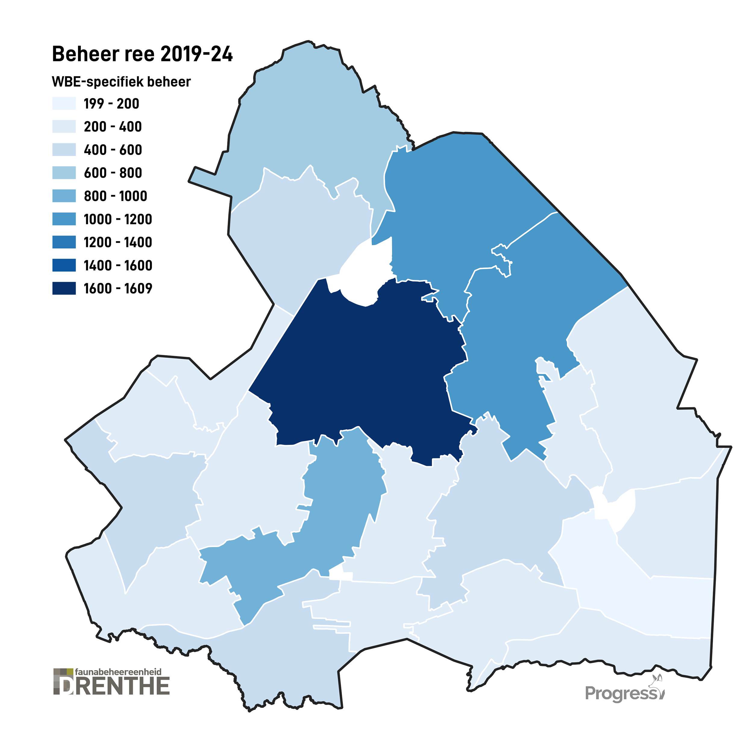 beheer 19-24 - Progress Aantal beheer van ree in periode 2019-2024